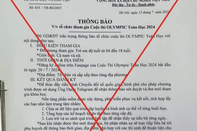 Bộ GD&ĐT cảnh báo: "Thông báo thi Olympic Toán học" là giả mạo