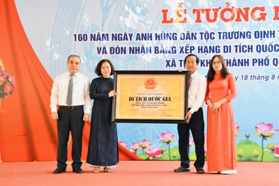 Đền thờ Trương Định đón nhận Bằng xếp hạng di tích quốc gia