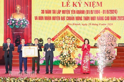 Huyện đầu tiên của Ninh Bình đạt chuẩn nông thôn mới nâng cao