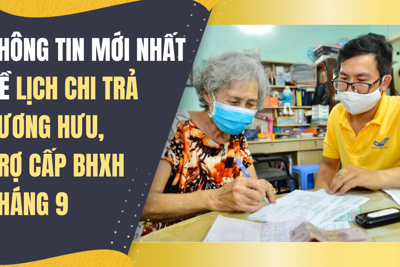 Thông tin mới nhất về lịch chi trả lương hưu, trợ cấp BHXH tháng 9/2024