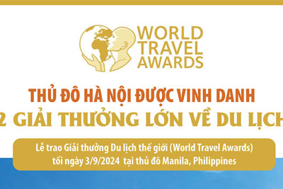 Hà Nội được vinh danh 2 giải thưởng lớn về du lịch tại World Travel Awards