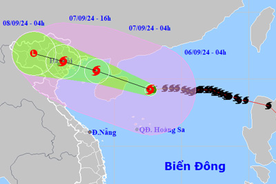 Siêu bão số 3 cách Quảng Ninh khoảng 620km, Hà Nội hôm nay mưa dông