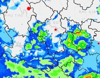 Cảnh báo mưa lớn, dông, tố, lốc, sét khu vực nội thành Hà Nội