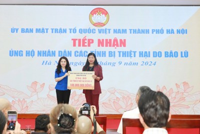 MTTQ TP Hà Nội tiếp nhận 26 tỷ đồng ủng hộ các tỉnh bị thiệt hại do bão