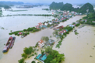 Ninh Bình: đỉnh lũ sông Hoàng Long đạt trên mức báo động 3