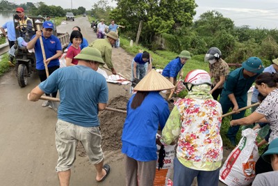 Huyện Thường Tín di dời hàng trăm hộ dân ở ven sông Hồng để tránh lũ