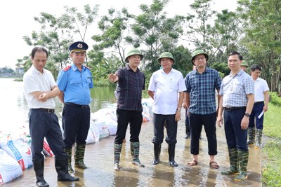 Phó Chủ tịch UBND TP Hà Nội thị sát công tác phòng, chống lũ tại Chương Mỹ