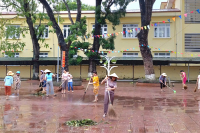 Hà Nội: các trường học khẩn trương vệ sinh môi trường khi nước rút