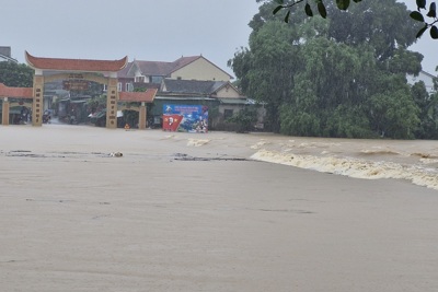 Hà Tĩnh: nước sông dâng cao, nhiều vùng bị ngập lụt