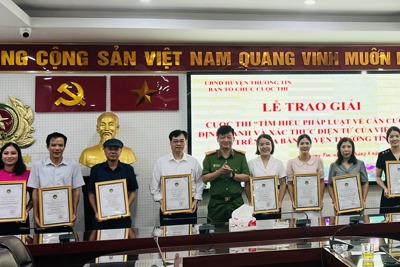 Công an huyện Thường Tín kích hoạt trên 182 nghìn tài khoản định danh điện tử