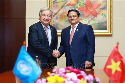 Thủ tướng Phạm Minh Chính gặp Tổng Thư ký Liên hợp quốc Antonio Guterres