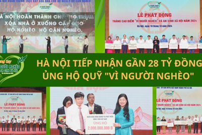 Hà Nội tiếp nhận gần 28 tỷ đồng ủng hộ quỹ "Vì người nghèo"