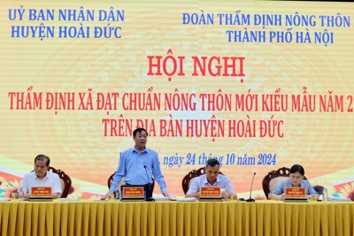 Hà Nội thẩm định xã nông thôn mới kiểu mẫu tại huyện Hoài Đức