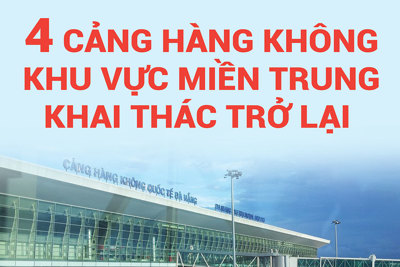 4 cảng hàng không khu vực miền Trung khai thác trở lại