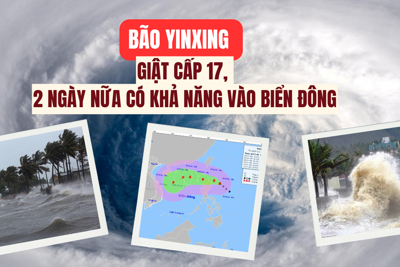 Bão Yinxing giật cấp 17, có khả năng sắp vào Biển Đông