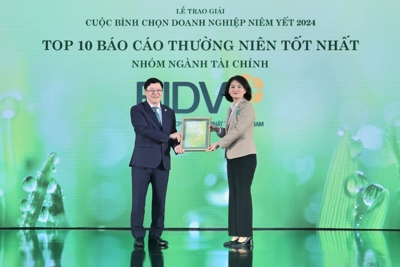 BIDV nhận giải thưởng “Top 10 Báo cáo thường niên tốt nhất - Nhóm ngành tài chính”