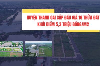 Huyện Thanh Oai sắp đấu giá 19 thửa đất, khởi điểm 5,3 triệu đồng/m2