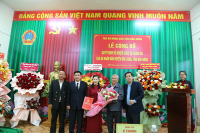 Đắk Nông: TAND huyện Đắk Song có nữ Chánh án