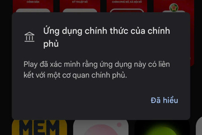 Ứng dụng chính thức của Chính phủ sẽ được nhận diện