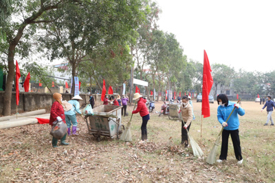 Huyện Mê Linh: dọn vệ sinh tất cả tuyến đường, các điểm sinh hoạt cộng đồng