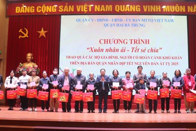 Quận Hai Bà Trưng: "Xuân nhân ái, Tết sẻ chia" đến với hơn 3.300 hộ khó khăn