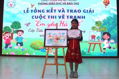 Quận Hai Bà Trưng: Tình yêu Hà Nội của học sinh qua những bức tranh