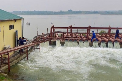 Công nhân thuỷ nông Hà Nội ứng trực xuyên Tết chống hạn vụ Xuân