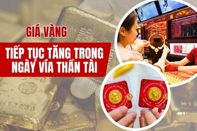 Giá vàng tiếp tục tăng mạnh trong ngày vía thần Tài