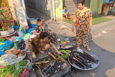 Cá lóc nướng trui...ngày vía Thần Tài