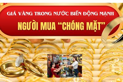 Giá vàng trong nước biến động mạnh, người mua “chóng mặt”