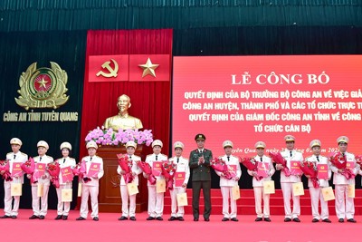 Tuyên Quang: giải thể 7 cơ quan Công an cấp huyện, thành phố