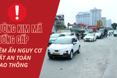 Hà Nội: Đường Kim Mã xuống cấp, tiềm ẩn nguy cơ mất an toàn giao thông