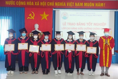 Quảng Ngãi: 8 sinh viên nhận bằng tốt nghiệp trước giờ vào tâm dịch Covid-19