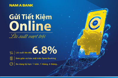 Lãi suất tiết kiệm online Nam A Bank lên đến 6,8%/năm