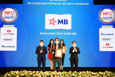 MB nằm trong Top 4 ngân hàng uy tín năm 2021