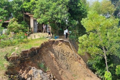 Hà Nội chỉ đạo xử lý khẩn cấp sạt lở bờ hữu sông Hồng tại huyện Ba Vì