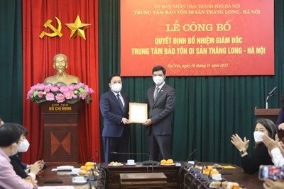 Bổ nhiệm ông Nguyễn Thanh Quang giữ chức Giám đốc Trung tâm Bảo tồn di sản Thăng Long – Hà Nội