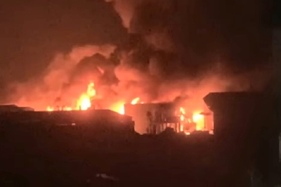 Cháy lớn tại xưởng cồn ở xã An Thượng, Hoài Đức