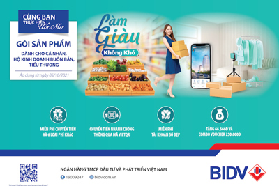 BIDV ra mắt gói sản phẩm cho khách hàng hộ kinh doanh, tiểu thương