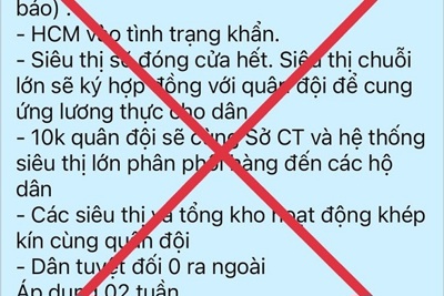 “TP Hồ Chí Minh vào tình trạng khẩn” là thông tin bịa đặt