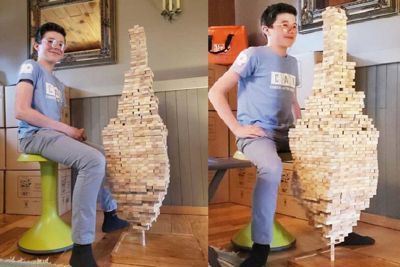 [Clip] Lập kỷ lục Guinness thế giới khi cân bằng 1400 khối gỗ của cậu bé 12 tuổi