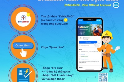 3 bước đơn giản kết nối khách hàng với EVN HANOI qua Zalo