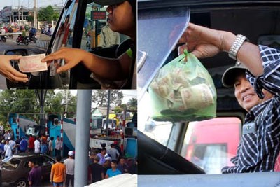 Tài xế tiếp tục sử dụng tiền lẻ mua vé, trạm BOT Biên Hòa tê liệt