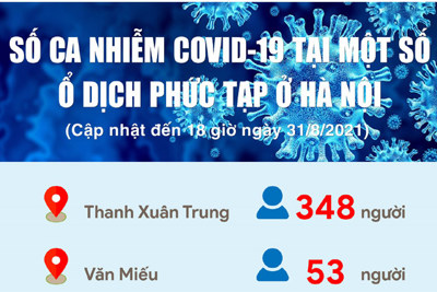 [Infographic] Số ca nhiễm Covid-19 tại các ổ dịch phức tạp ở Hà Nội