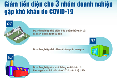 [Infographic] Chi tiết 3 nhóm doanh nghiệp gặp khó khăn do Covid-19 được giảm tiền điện