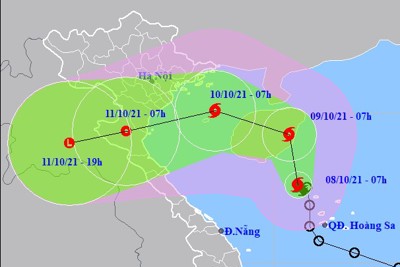 Bão số 7 cách Hải Phòng khoảng 170km, gió giật cấp 10, xuất hiện bão Kompasu