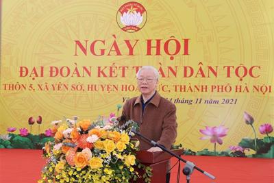 Tổng Bí thư Nguyễn Phú Trọng dự Ngày hội đại đoàn kết toàn dân tộc tại huyện Hoài Đức