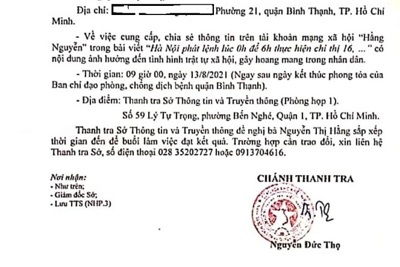 TP Hồ Chí Minh: Xử phạt chủ tài khoản facebook 5 triệu đồng vì đăng thông tin gây hoang mang