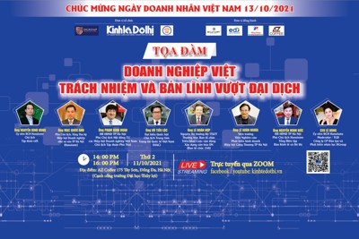 14 giờ ngày 11/10, trực tuyến “Doanh nghiệp Việt trách nhiệm và bản lĩnh vượt đại dịch”