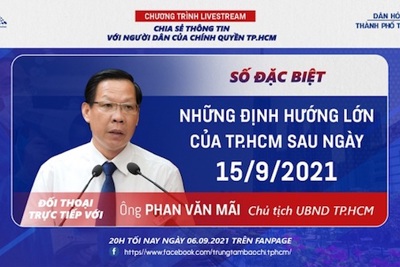 Tối nay (6/9), Chủ tịch UBND TP Hồ Chí Minh trả lời trực tiếp về định hướng của TP sau ngày 15/9
